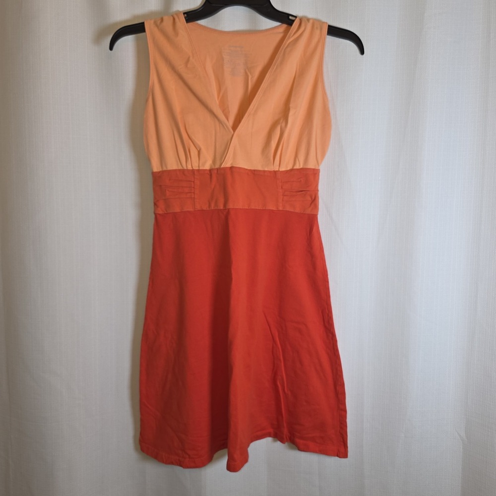 Patagonia Margot Colorblock Organic Cotton Orange Dress Casual Lightweight S